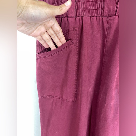 Anthropologie Pistola Rosie Button Front Jumpsuit Burgundy Size Large - Picture 8 of 13
